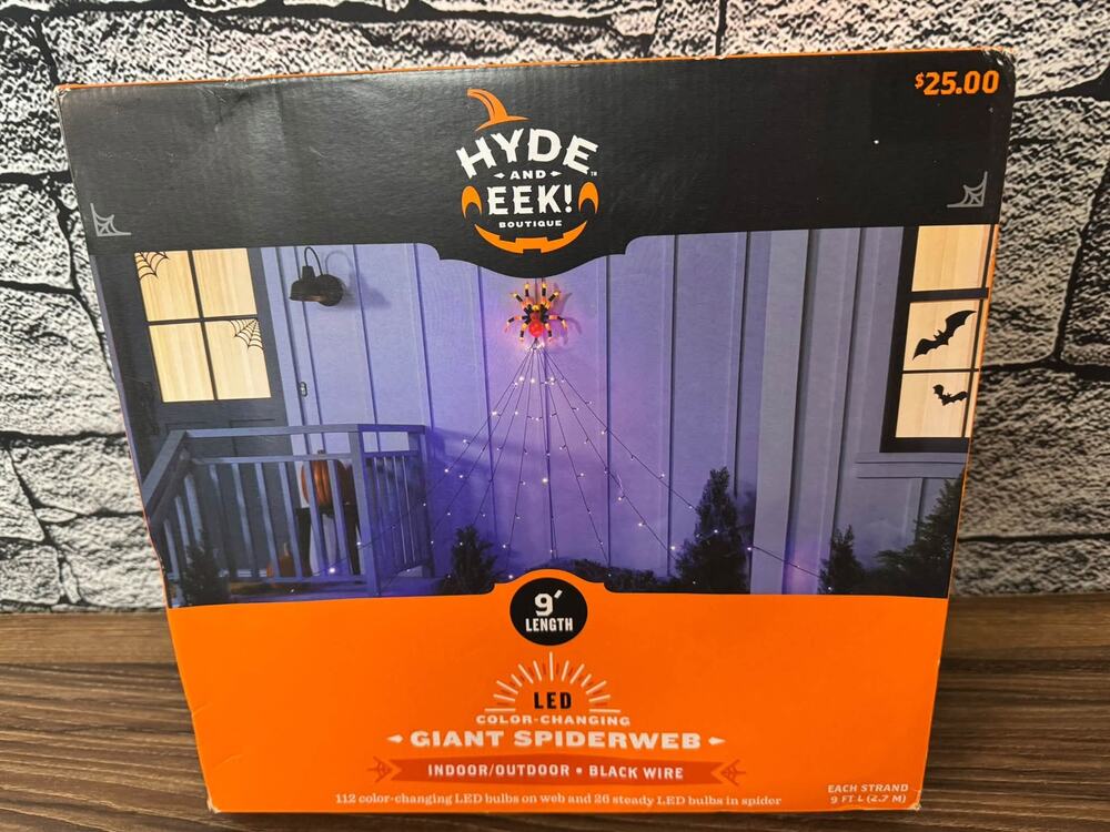 New Hyde and Eek LED Color Changing Giant Spiderweb